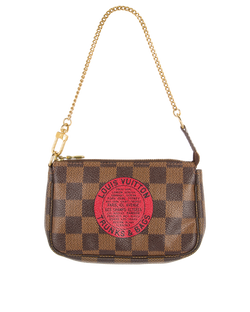 Mini Pochette, Canvas, Damier Ebene, 1L0089, DB/B, 3*